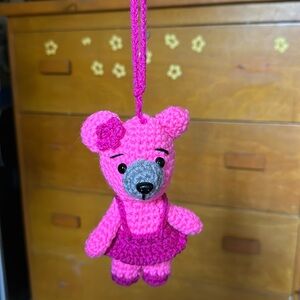 small 6” pink teddy to hang in car 💕